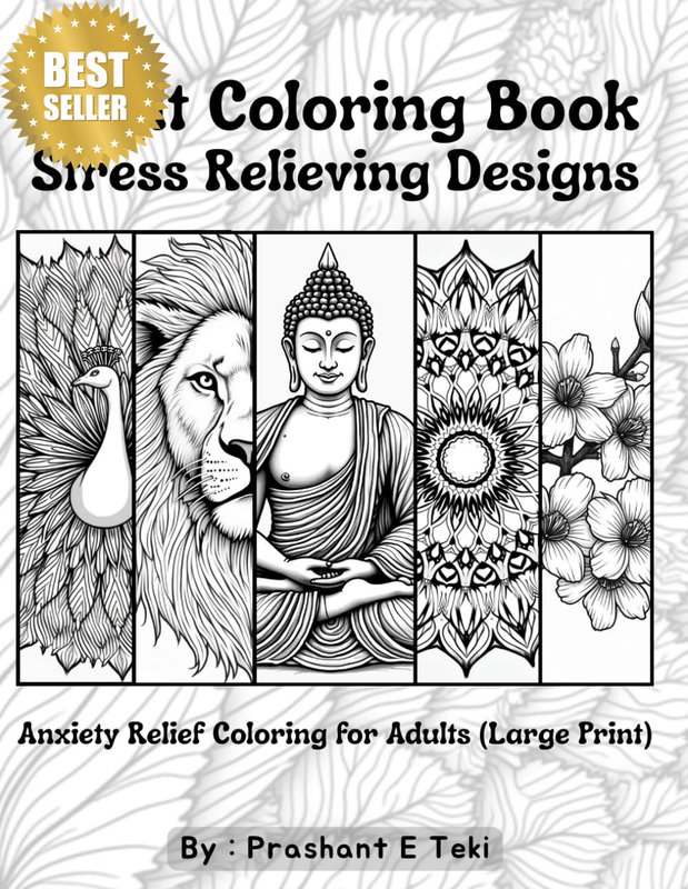 Adult Coloring Book: Stress Relieving Designs with Mandalas, Flowers, Animals, C