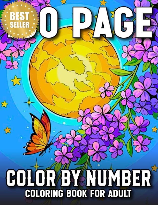100 Page Color by Number Adult Coloring Book: 101 Large Print Color by Number Ad