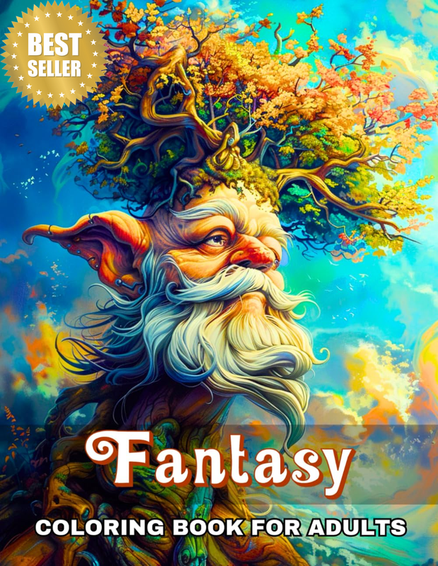 Fantasy Coloring Book for Adults: 50 Designs to Color for Adults and Teens Featu