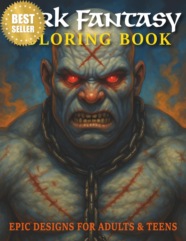 Dark Fantasy Coloring Book for Adults & Teens: Gothic Monsters, Mythical Creatur