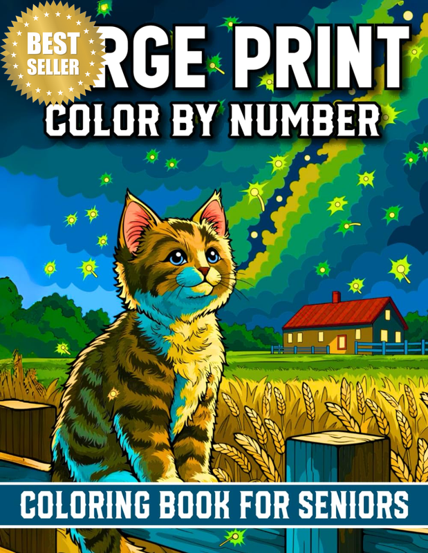 Large Print Color by Number Coloring Book for Seniors: Large Print Color by Numb