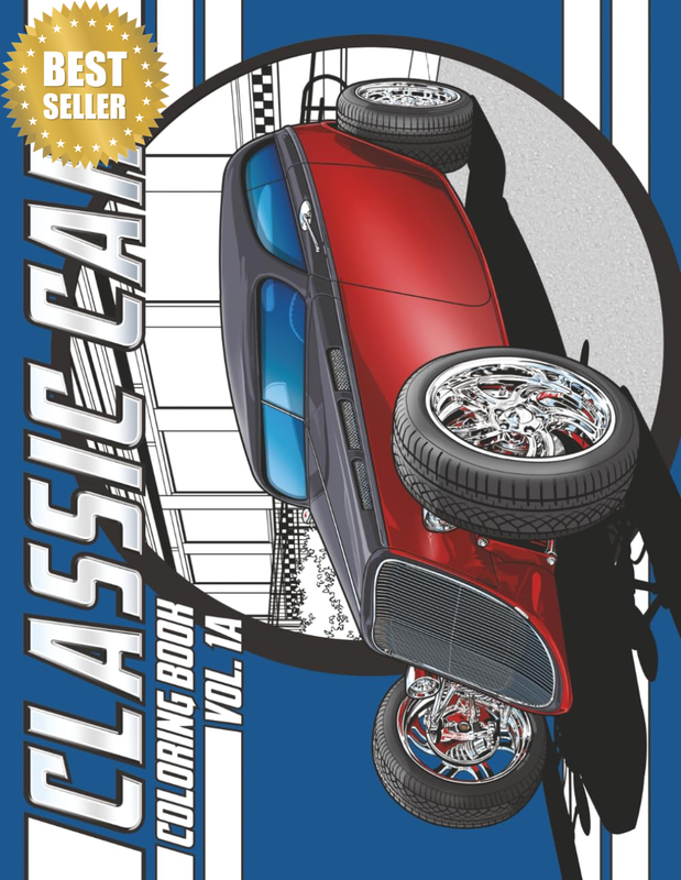 Classic Cars Coloring Book – Vol. 1A: Hand-Drawn Vintage Rides for Artists, Gear