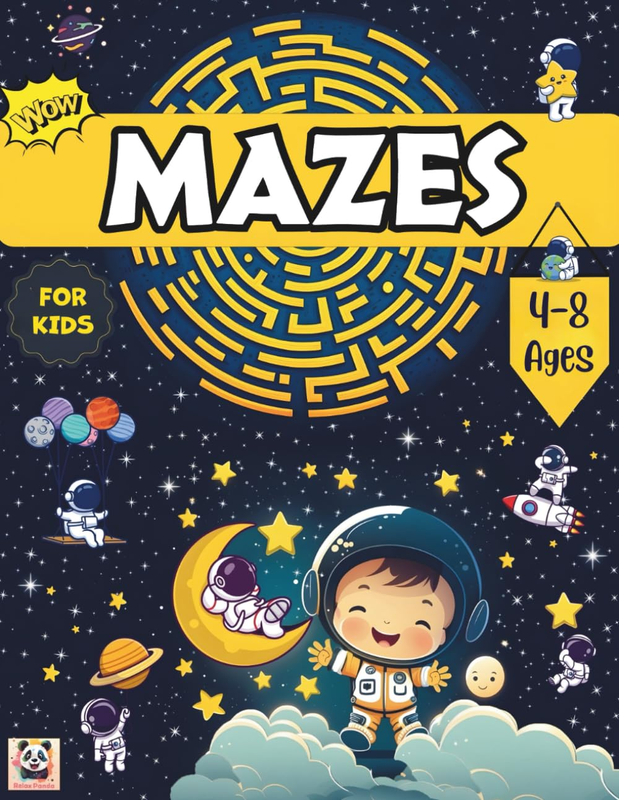 Mazes for Kids Ages 4-8: Fun and Colorable Maze Activity Book for Children Ages