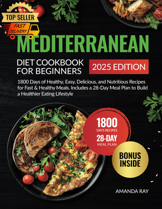 Mediterranean Diet Cookbook: 1800 Healthy Recipes + 28-Day Meal Plan