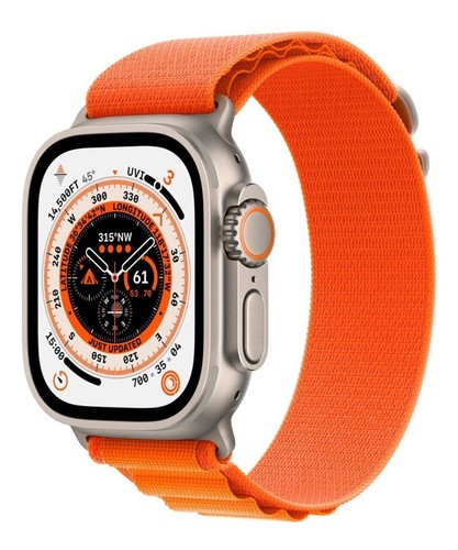 Apple Watch Ultra 49mm Titanium Case with Orange Alpine Loop Apple Watch Ultra 49mm Titanium Case with Orange Alpine Loop