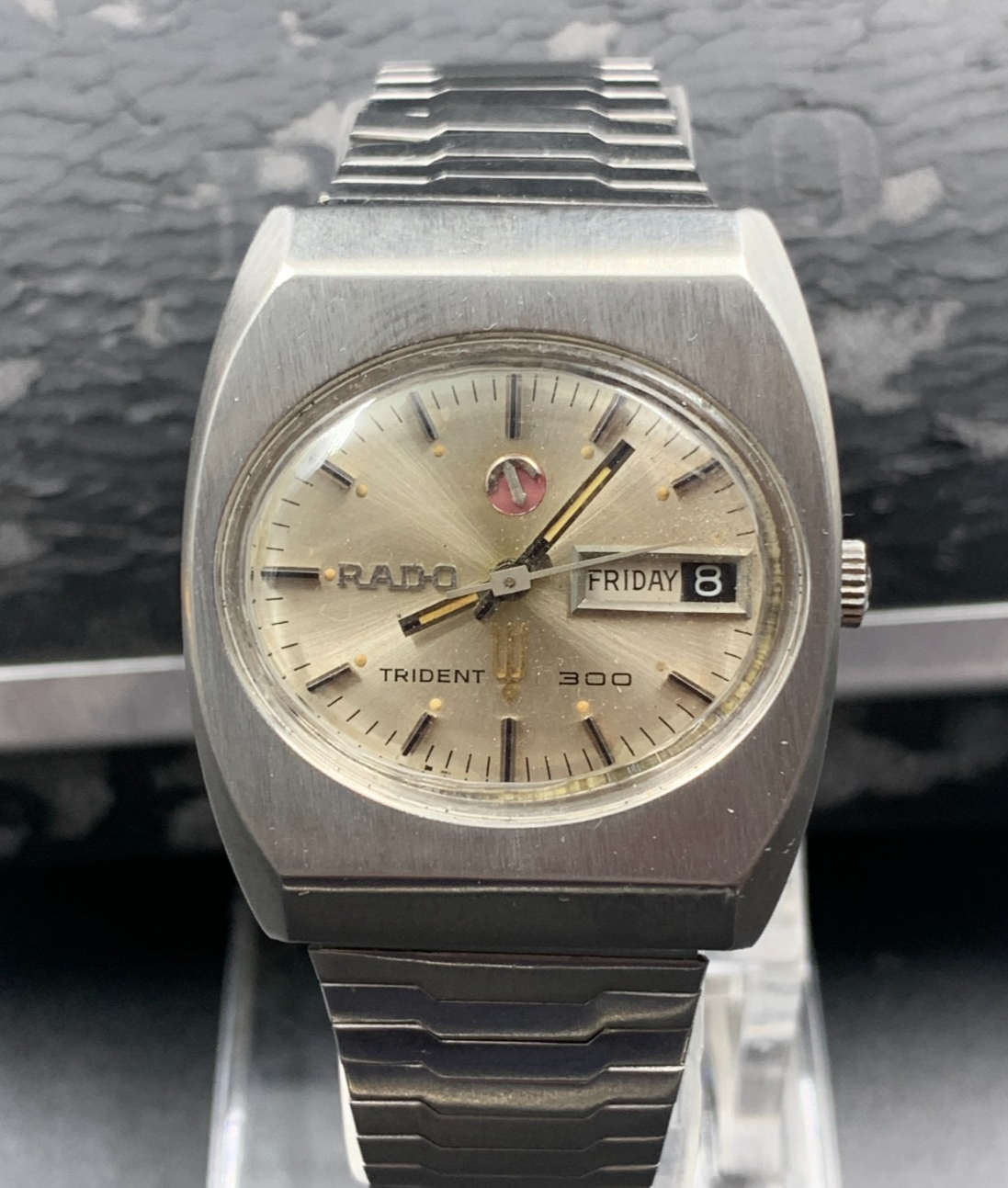 【値下げ】Rado Trident 300 自動巻き時計 ゴールド 1970's Vintage Rado Trident 300 Watch Day-date Men's Oval
