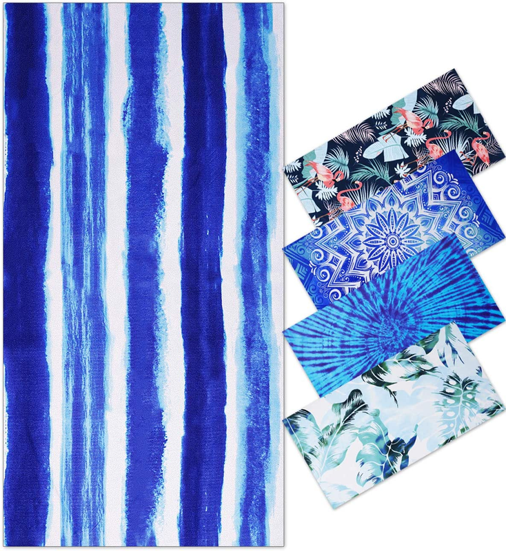 Oversize Beach Towel Clearance Towels, Extra Large 72X36, Stripe Blue Cool Trave