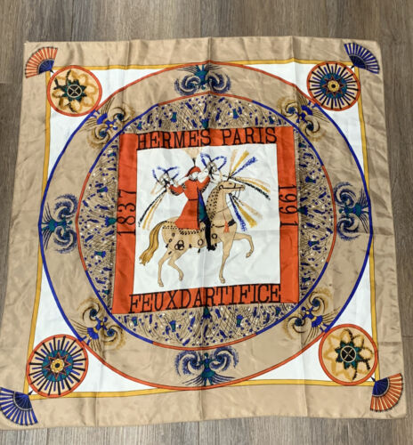 Hermes Vintage Scarf Paris for women Feux D'Artifice silk Hermes Vintage Scarf Paris for women Feux D'Artifice silk