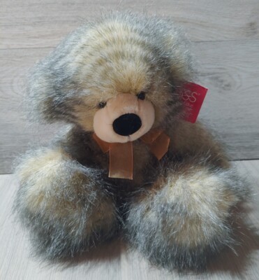 Russ Berrie Plush Stuffed QUILL Fur Teddy Bear 10'' Stuffed Animal Toy 