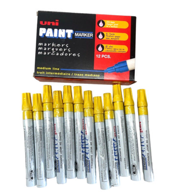 12 Pack YELLOW Uni-Paint Marker 63605 PX-20 Oil-Based Paint Marker Medium Line