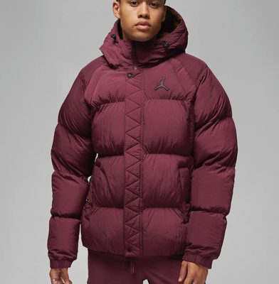 Dark red padded jacket outlet