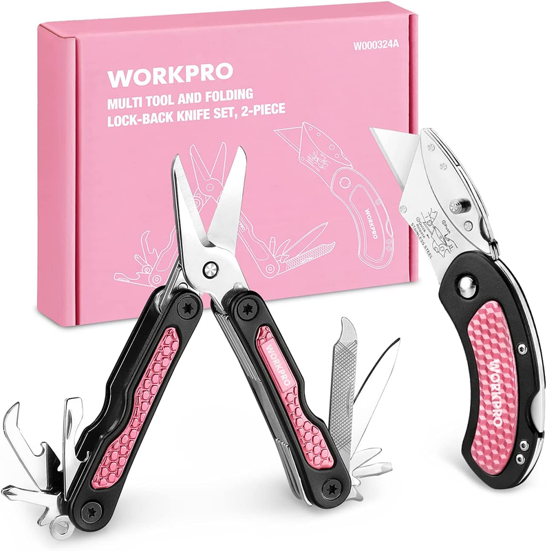 Folding Box Cutter Quick Change Blade + 8 In 1 Multi Tool Se