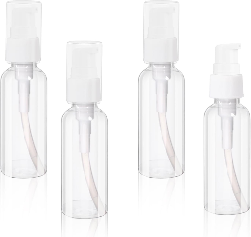 4 Pack Transparent Travel Bottles Lotion Pump Bottle Clear Small Soap Dispenser