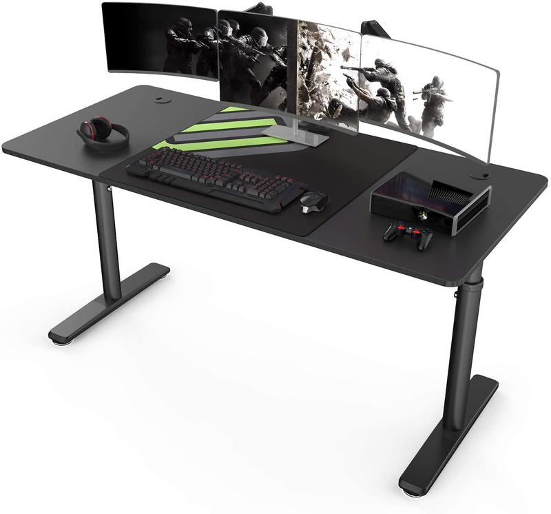 Victone ゲーミングデスク メーカー一年保証 幅112cm 奥行60cm 高さ74 4cm パソコンデスク Z字脚 デスク Pcデスク ゲームデスク オフィスデスク 作業机 炭素繊維天板 カップホルダーとヘッドフォンフック付き ブラック 人気定番の