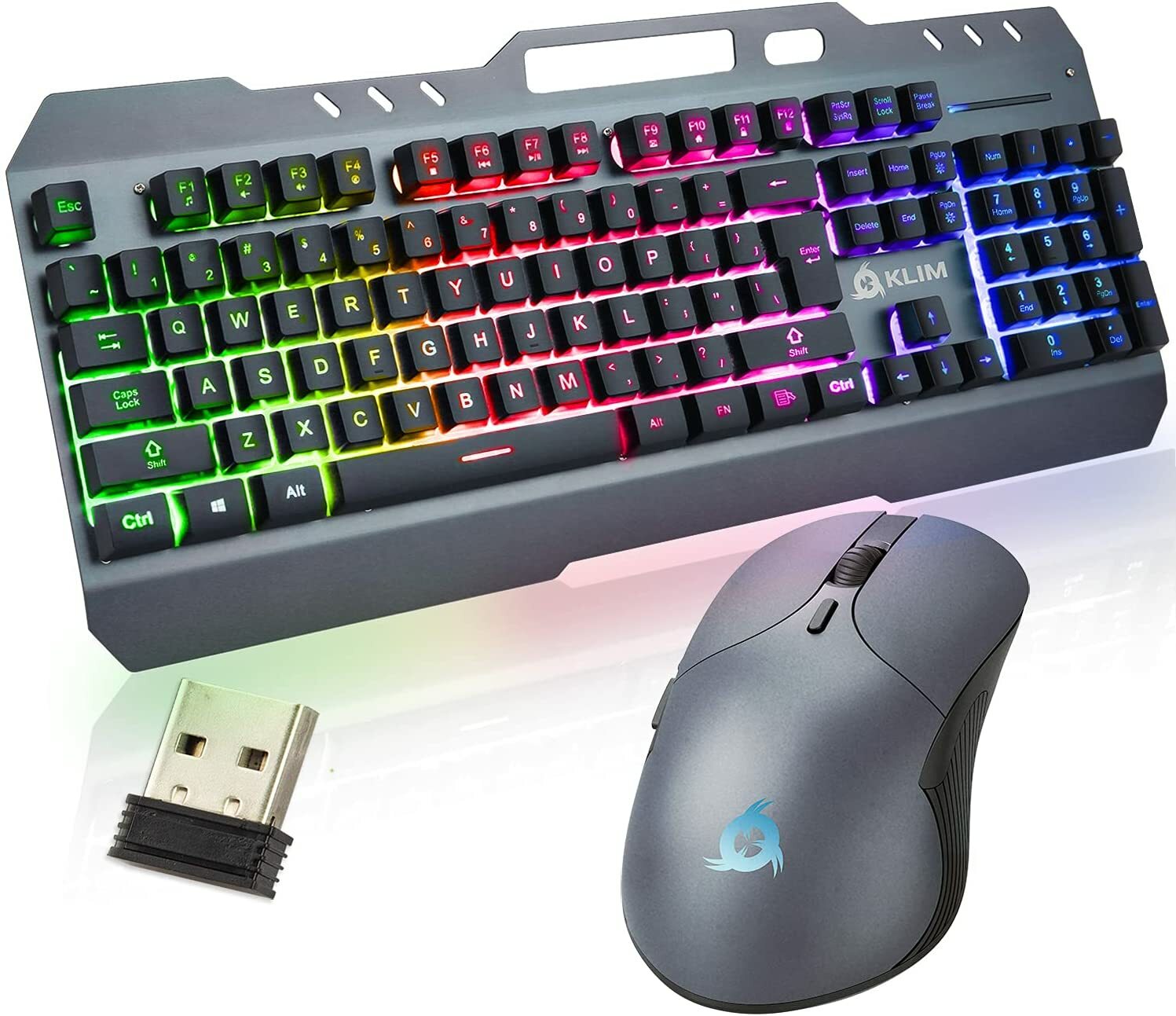 KLIM Unity Wireless Semi-Mechanical Gaming Keyboard and Mouse, Illuminated