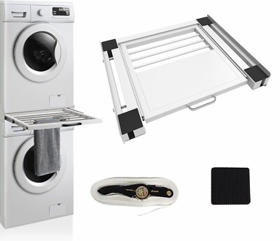 Universal Washer Dryer Stacking Kit Adjustable Washing Machine Stacker w/ Strap