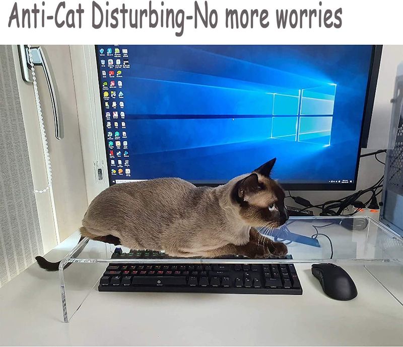 Clear Acrylic Keyboard Cover Protector Anti-Cat,2 in 1 Keyboard Bridge Protector