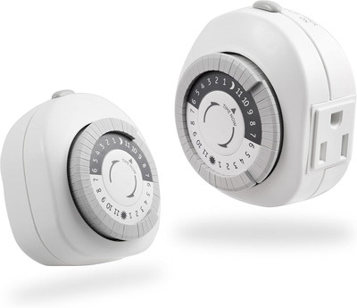 GE 24-Hour Heavy Duty Indoor Plug-In Mechanical Timer, 1 Grounded Outlet, 30 Min