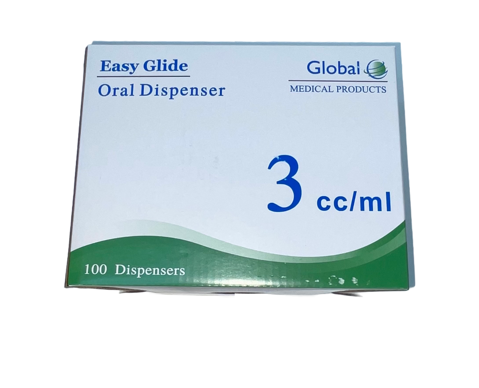 Easy Glide 3ml 3cc Oral Syringe, Sterile, Caps Included, 100 Pack