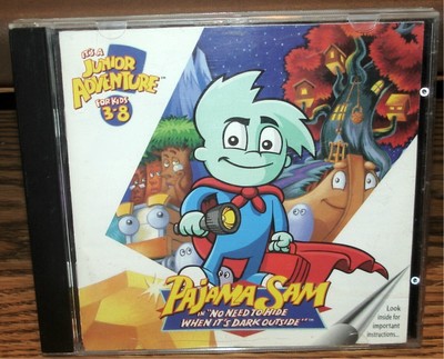 PAJAMA SAM - NO NEED TO HIDE WHEN IT'S DARK OUTSIDE - 1996 CD-ROM  WINDOWS/MAC