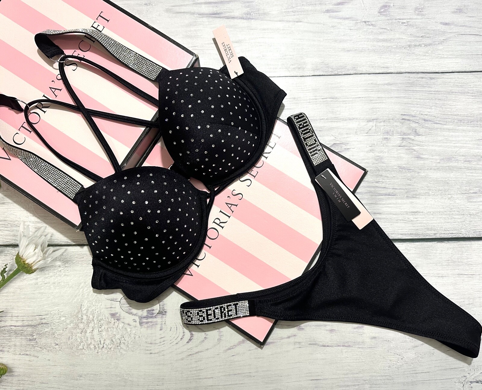 【美品】Victoria’s Secret ビキニ ブラック Victoria's Secret Swim Wicked Brazillian Bottom Bikini Set