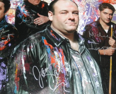 SOPRANOS SIGNED 36x48 CANVAS ORIGINAL ART GANDOLFINI SIRICO SCHIRRIPA VAN ZANDT