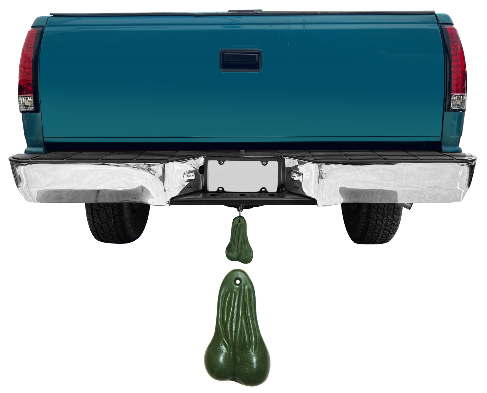 Green Truck Nutz Bumper Hitch Rubber Heavy Balls Bull Nuts 8
