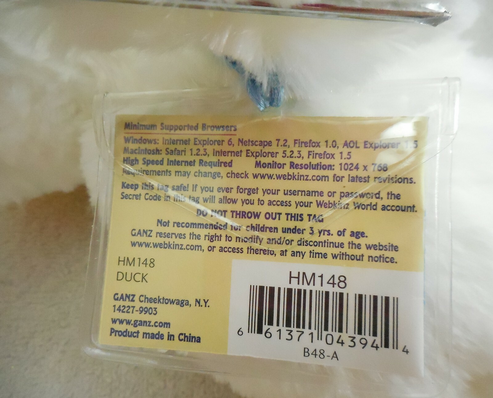 Ganz Webkinz HM148 White Duck, Easter pet, 8