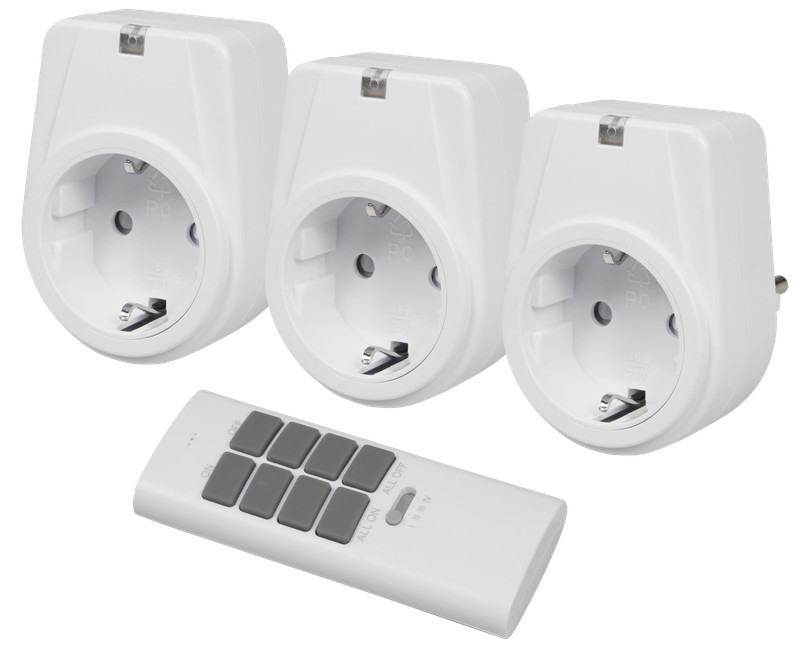 Funksteckdosen Set Comfort 3 Steckdosen + Fernbedienung Steckdosen Smart Home