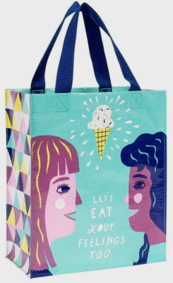 Blue Q Handy Tote - Lets Eat Your Too - Lunch Bag 10''hx8.5''w x4.5''d (Brand NEW)