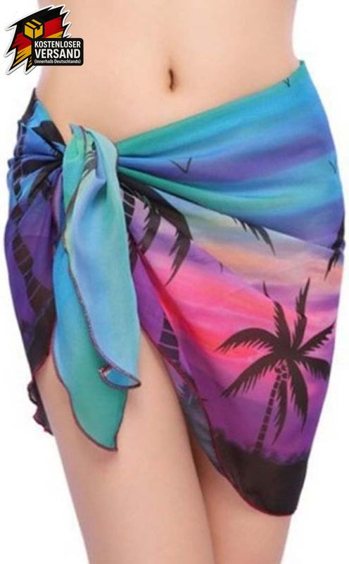 Leichtes Chiffon Wickeltuch für Damen als Strandrock Bikini-Alternative 1 Stück