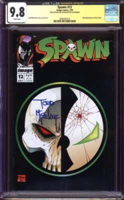 SPAWN #12 CGC 9.8 WHITE PAGES // SIGNED BY TODD MCFARLANE IMAGE COMICS 1993