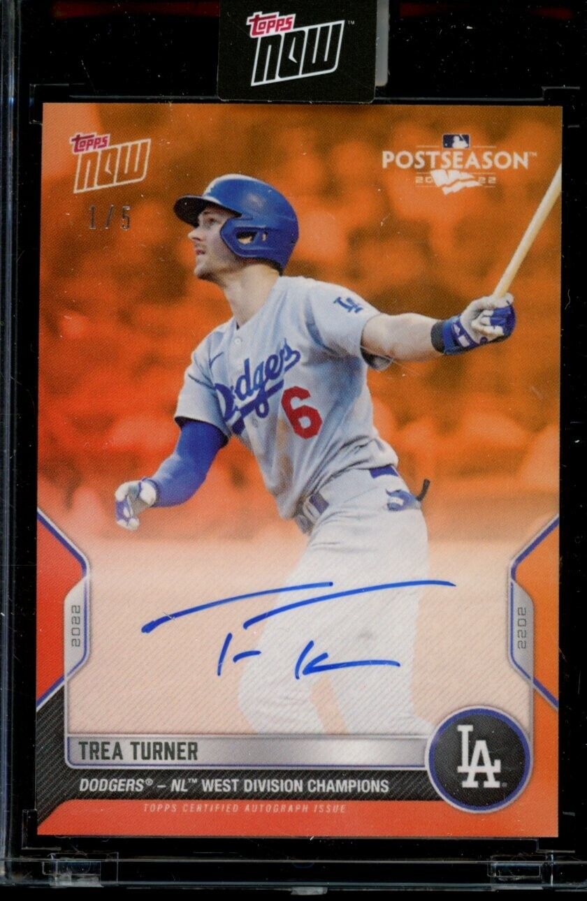2022 Topps Now Postseason Trea Turner Orange Auto Autograph 2022 Topps Now Postseason Trea Turner Orange Auto Autograph