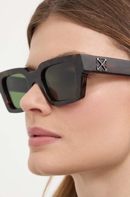 Pre-owned Off-white Oeri126s24pla0016055-l Virgil Havana Green L Sunglasses