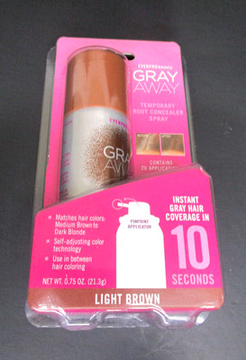 NEW~EverPro Gray Away~Root Touch-Up Spray~Light Brown~0.75 fl oz~20 Applications