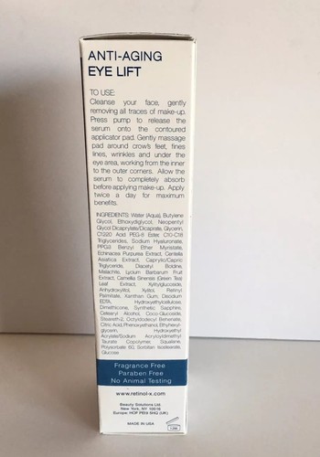 BEAUTY SOLUTIONS RETINOL-X ANTI-AGING EYE LIFT .41 FL. OZ.