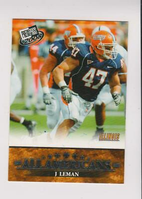 2008 Press Pass All-Americans #79 J Leman rookie card, Illinois Fighting Illini. rookie card picture