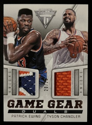 Patrick Ewing Tyson Chandler 2013-14 Panini Titanium Prime Parallel GU Patch /25