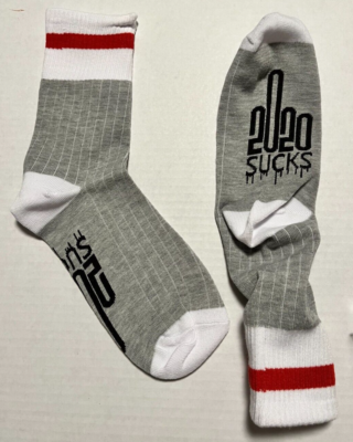 Middle Finger 2020 Sucks Crew Mid Calf Socks Women Funny Casual
