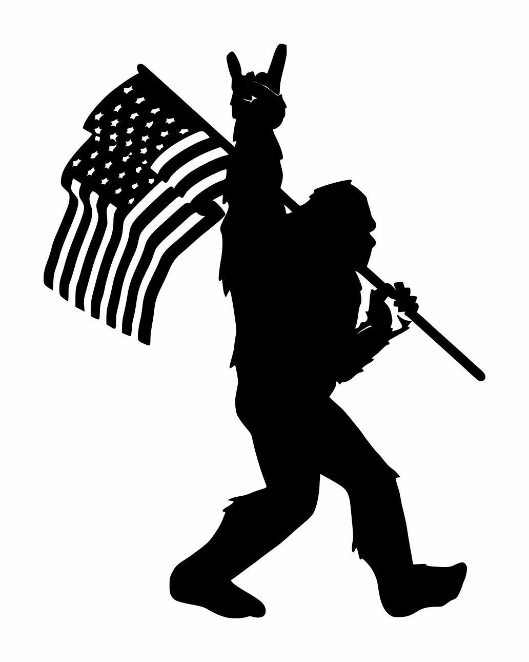 Bigfoot American Flag SVG