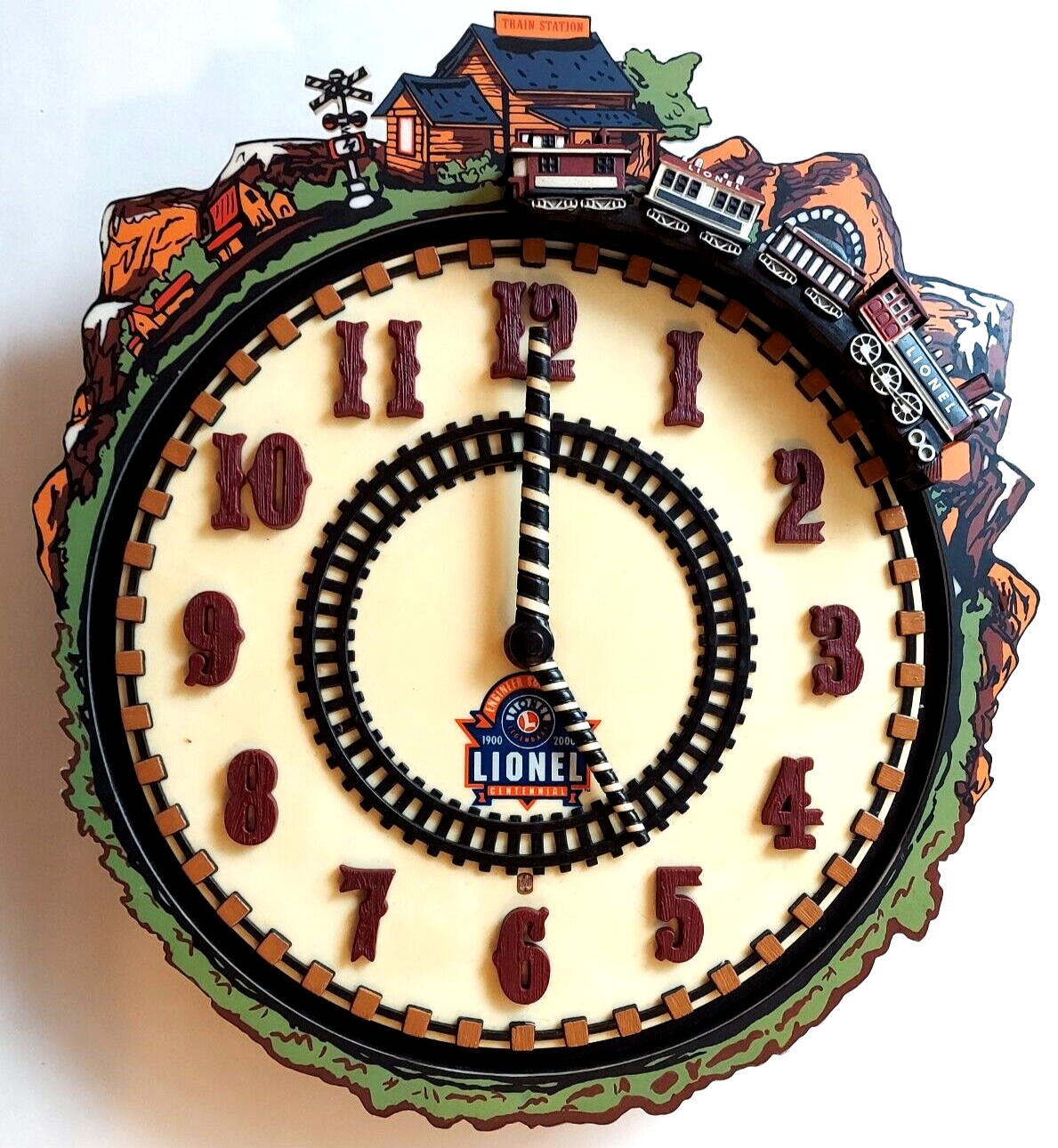 Lionel 100th Anniversary Train wall Clock Time & sound work Lionel 100th Anniversary Train wall Clock Time & sound work