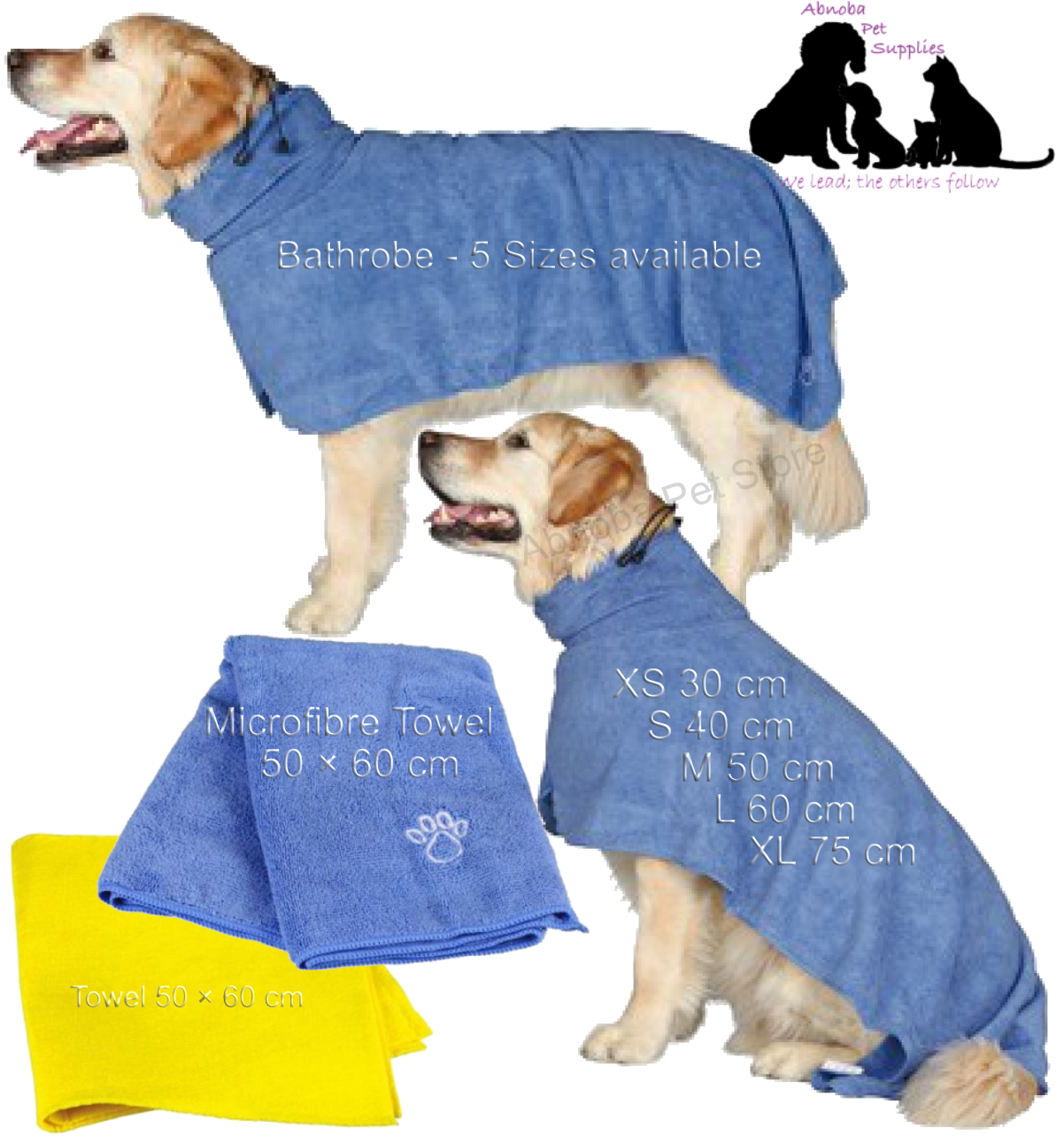 Dog Drying Coat Bathrobe Towel Easy Dry Ultra Absorbant After Walk