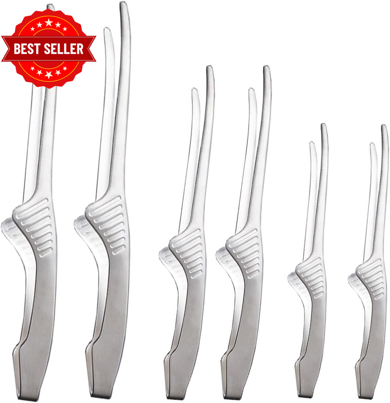 6 Pack Kitchen Tongs Stainless Steel Grill Tongs, 3 Different Sizes 20CM / 24CM