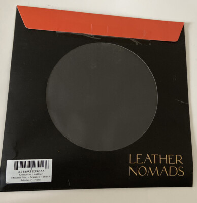 Leather Nomads Genuine Leather Black Mouse Pad 9 x 9 Inches New