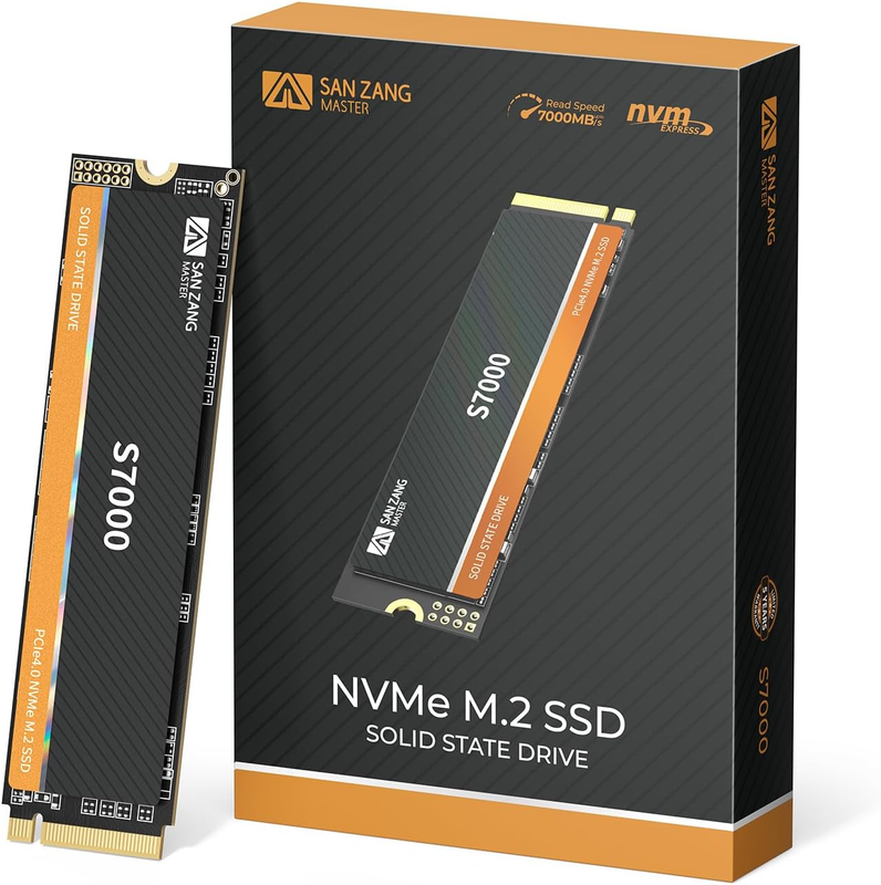内蔵型SSD SANZANG NVMe M.2 SSD 2TB S5000 2TB SSD Nvme M.2 Pcie Gen 4X4, Read Speeds up to 7000Mb/S, M