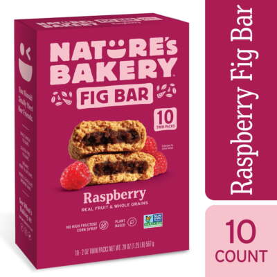 Raspberry Fig Bars, 10 Twin Packs, 2 oz Each - Delicious & Convenient New