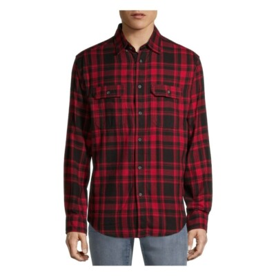 NWT George Men's Super Soft Long Sleeve Warm Button Down Flannel Shirt SZ XS,S
