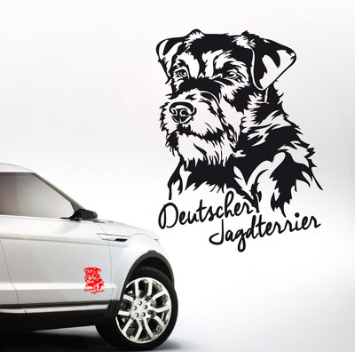 DEUTSCHER JAGDTERRIER Hundeaufkleber Auto Aufkleber PORTRAIT WILSIGNS SIVIWONDER
