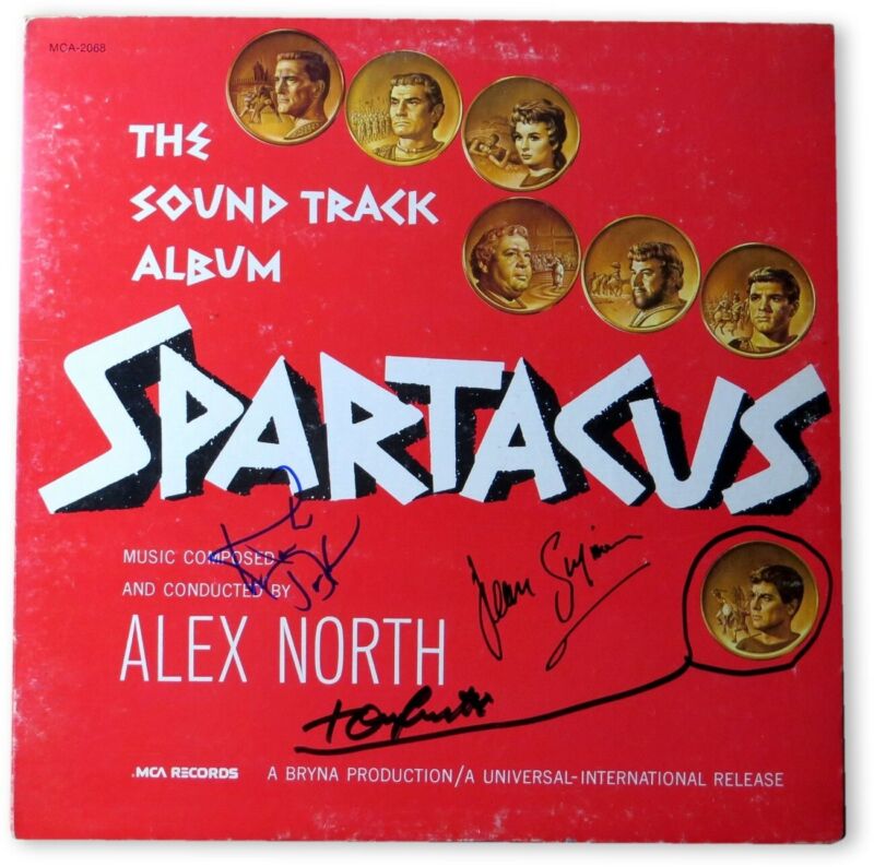 Spartacus Cast Signed Autograph Album Cover Kirk Douglas Tony Curtis JSA HH37377