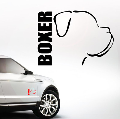 Auto Aufkleber BOXER deutscher Profil Hund Hunde WILSIGNS Siviwonder